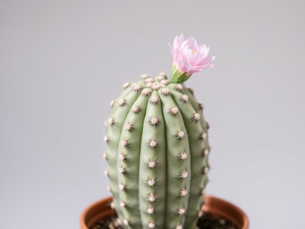 Cactus Mammillaria con pequeñas flores rosadas en la parte superior Cactus Mammillaria con pequeñas flores rosadas en la parte superior