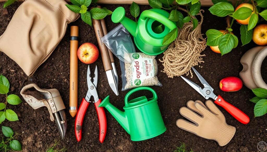 Conjunto de herramientas de jardinería para plantar manzanos Conjunto de herramientas de jardinería para plantar manzanos