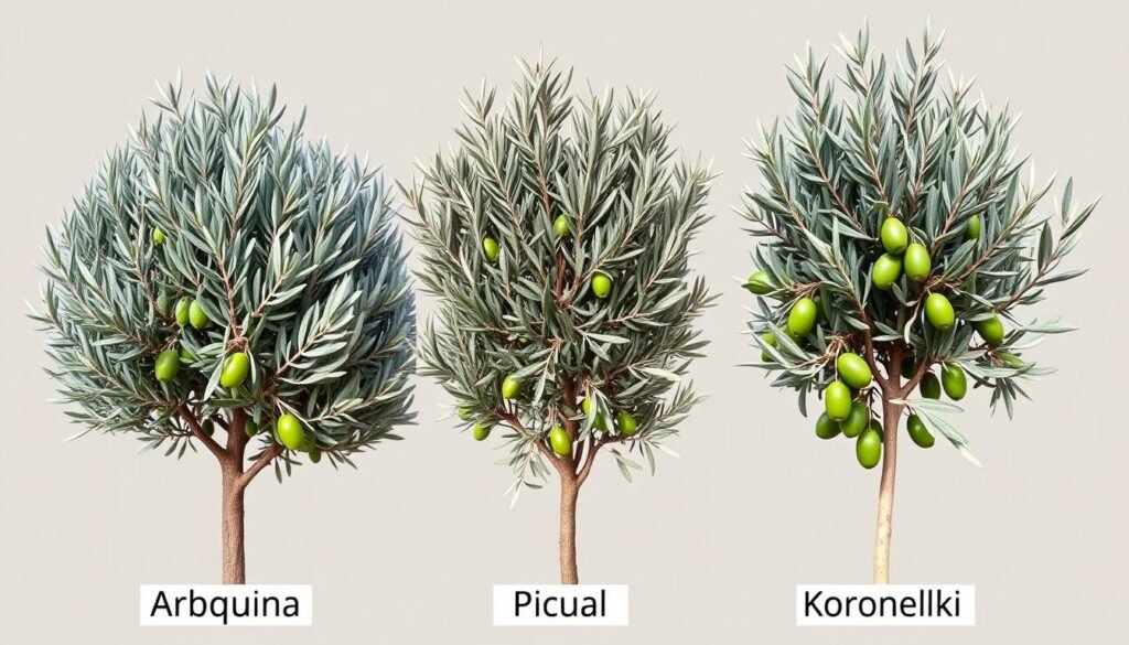 Diferentes variedades de olivo con sus características Diferentes variedades de olivo con sus características