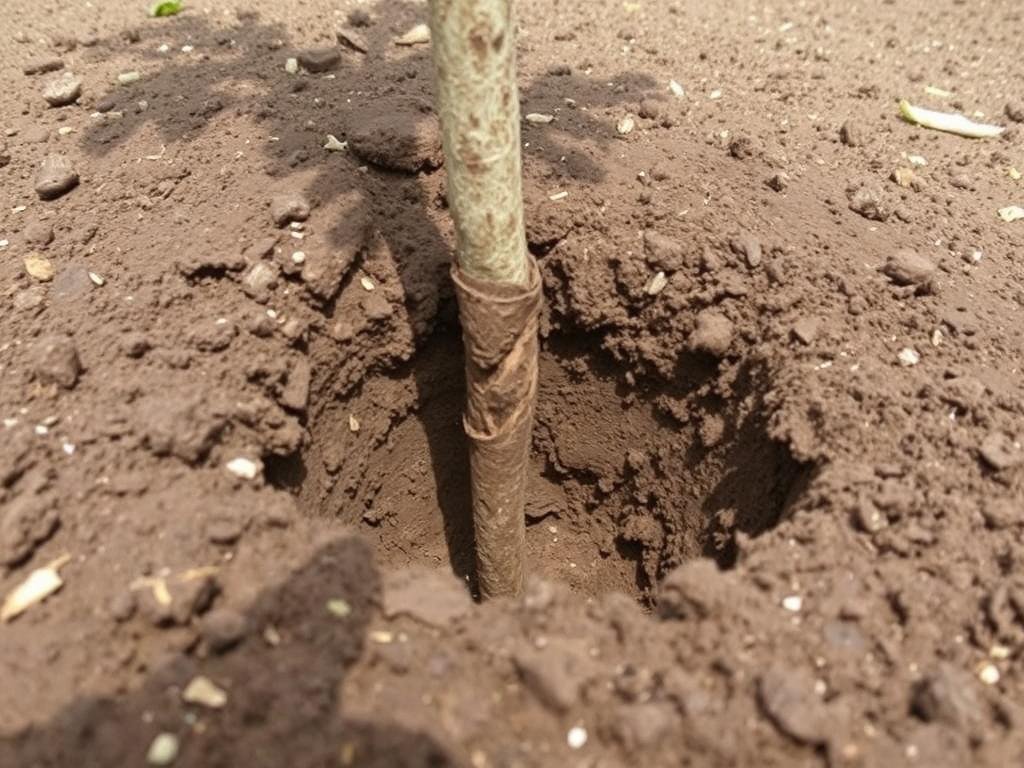 Hoyo de plantación para eucalipto con las dimensiones adecuadas Hoyo de plantación para eucalipto con las dimensiones adecuadas