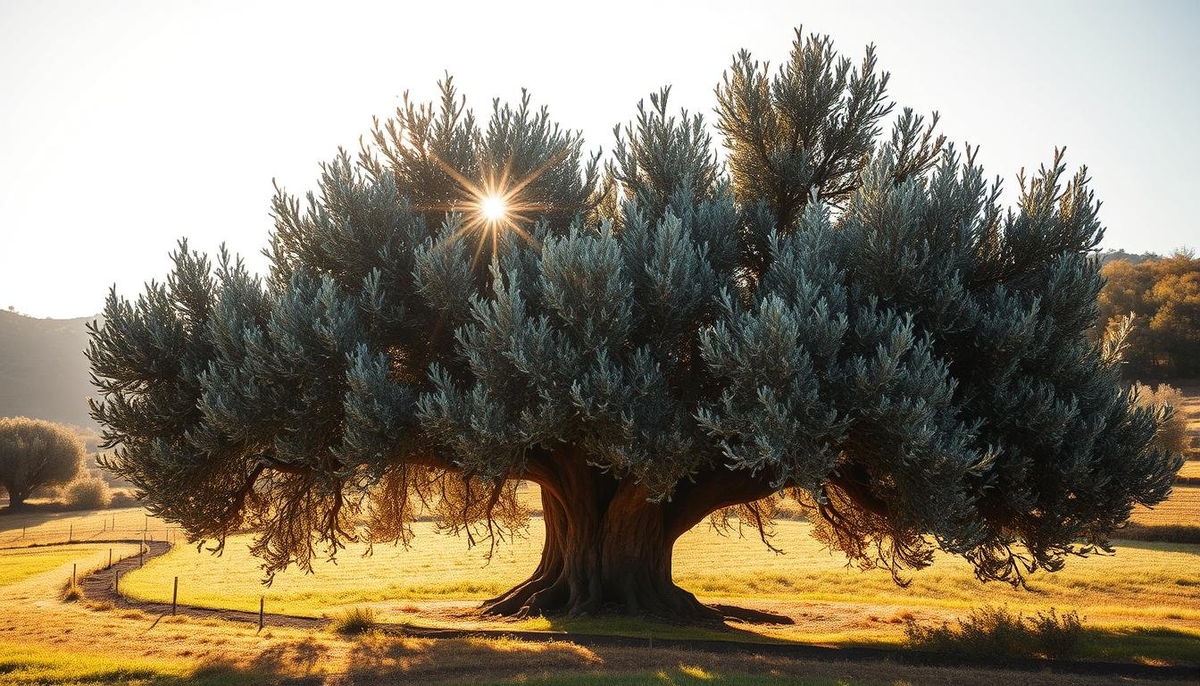 Olivo centenario en un campo mediterráneo con cómo plantar un olivo paso a paso