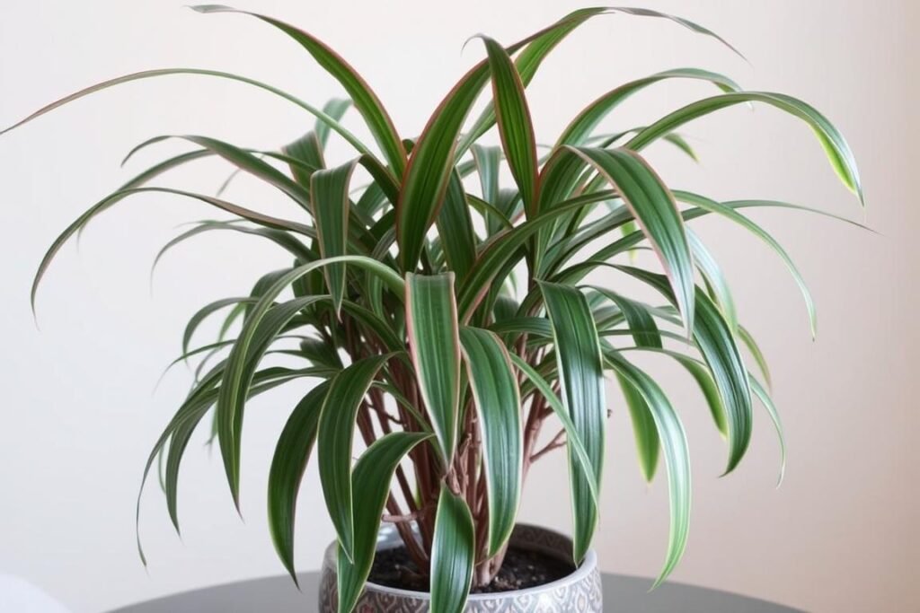 Drácena Marginata con hojas finas y bordes rojos