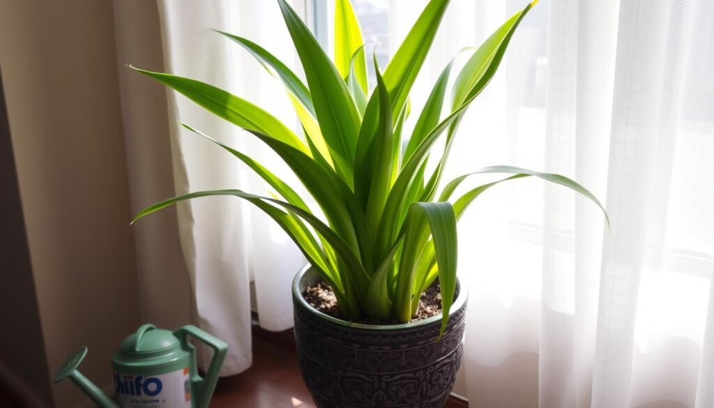 Drácena recién plantada recibiendo luz indirecta junto a una ventana mostrando cómo plantar una drácena en casa paso a paso Drácena recién plantada recibiendo luz indirecta junto a una ventana mostrando cómo plantar una drácena en casa paso a paso
