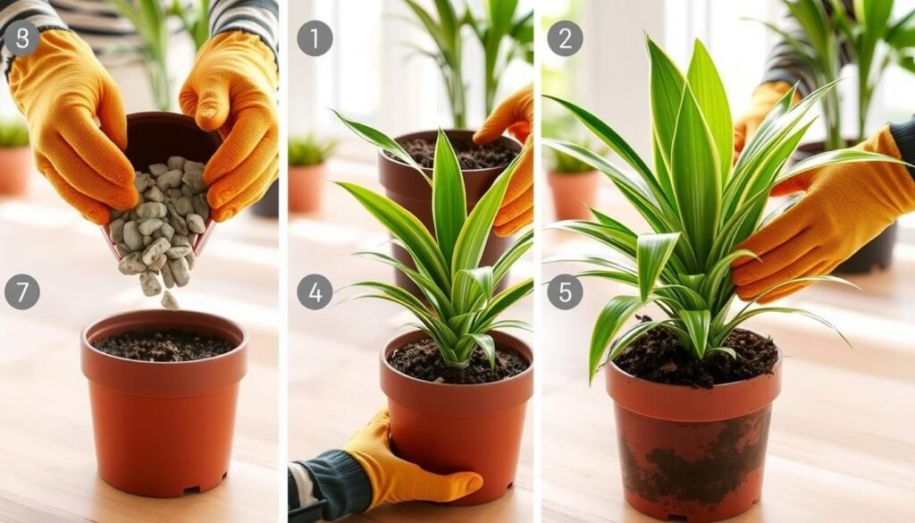 Proceso de plantación de una drácena marginata mostrando cómo plantar una drácena en casa paso a paso Proceso de plantación de una drácena marginata mostrando cómo plantar una drácena en casa paso a paso